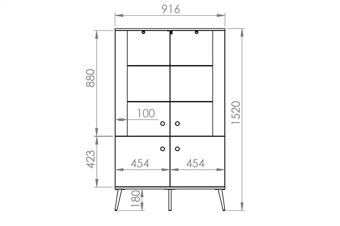 Vitrine - Naemo - Stilvolle Vitrine für Ihr Wohnzimmer. - Milaros Markt