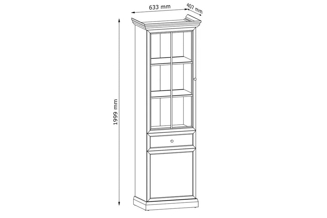 Vitrine - Lucca - im klassischen Holzdesign. - Milaros Markt