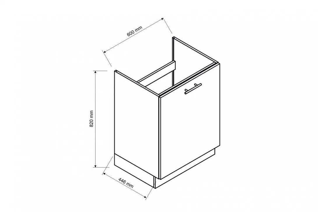 Spülenunterschrank   60 cm - Mina - Hervorragendes und hochwertiges Küchenschrankdesign. - Milaros Markt