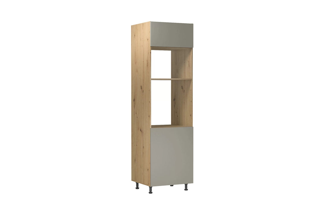 Mikrowellenumbauschrank 60 cm - Langen - EicheEffiziente Integration Ihrer Mikrowelle. - Milaros Markt