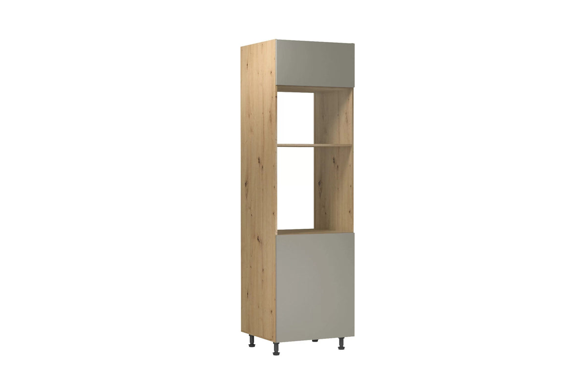 Mikrowellenumbauschrank 60 cm - Langen - EicheEffiziente Integration Ihrer Mikrowelle. - Milaros Markt
