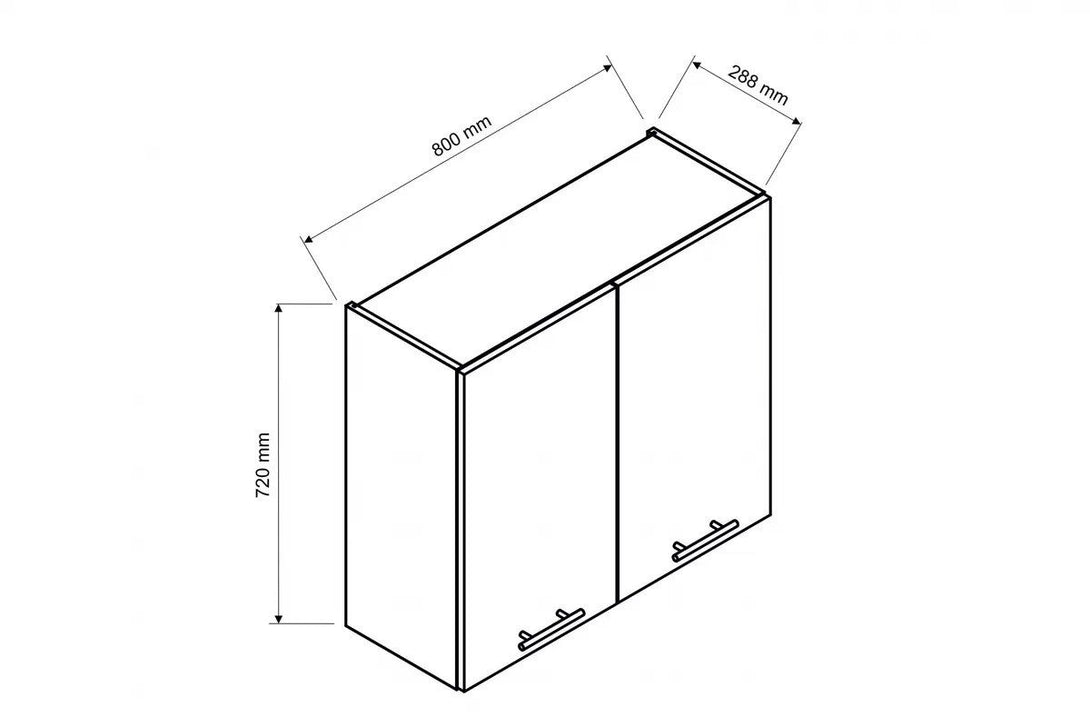 Hängeschrank  80 cm - Mina -  Praktischer für zusätzlichen Stauraum. - Milaros Markt