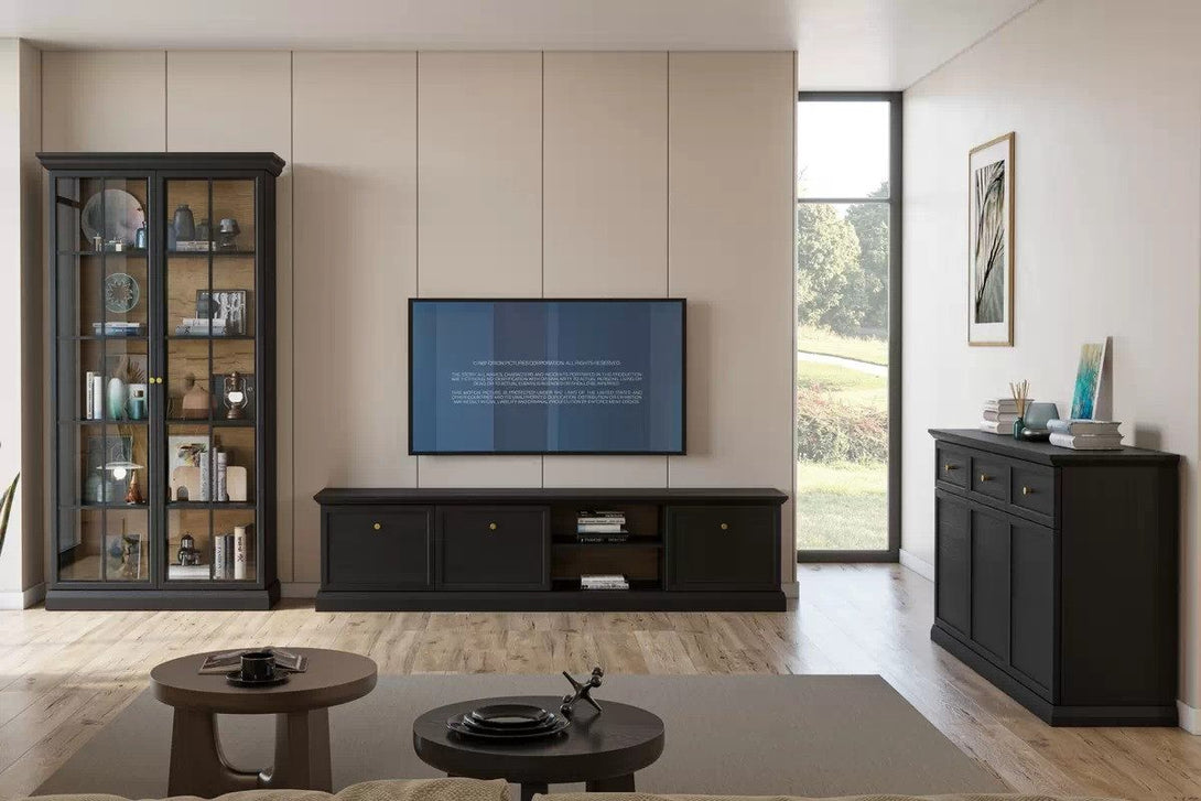 Vitrine - Lucca - im klassischen Holzdesign. - Milaros Markt