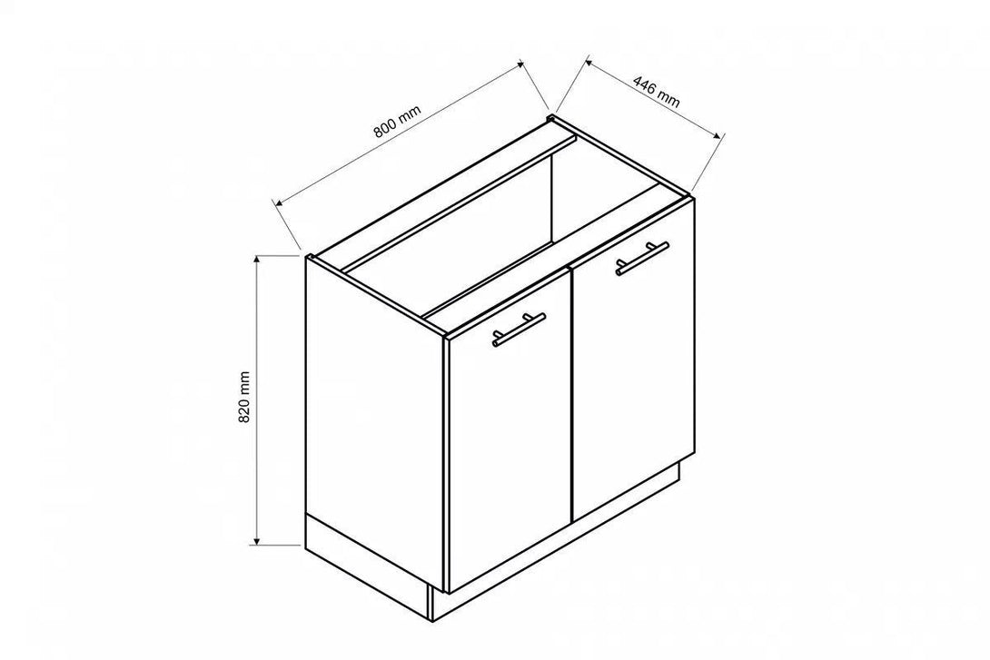 Unterschrank  80  cm - Mina - Vielseitiger Unterschrank für vielseitige Nutzung. - Milaros Markt