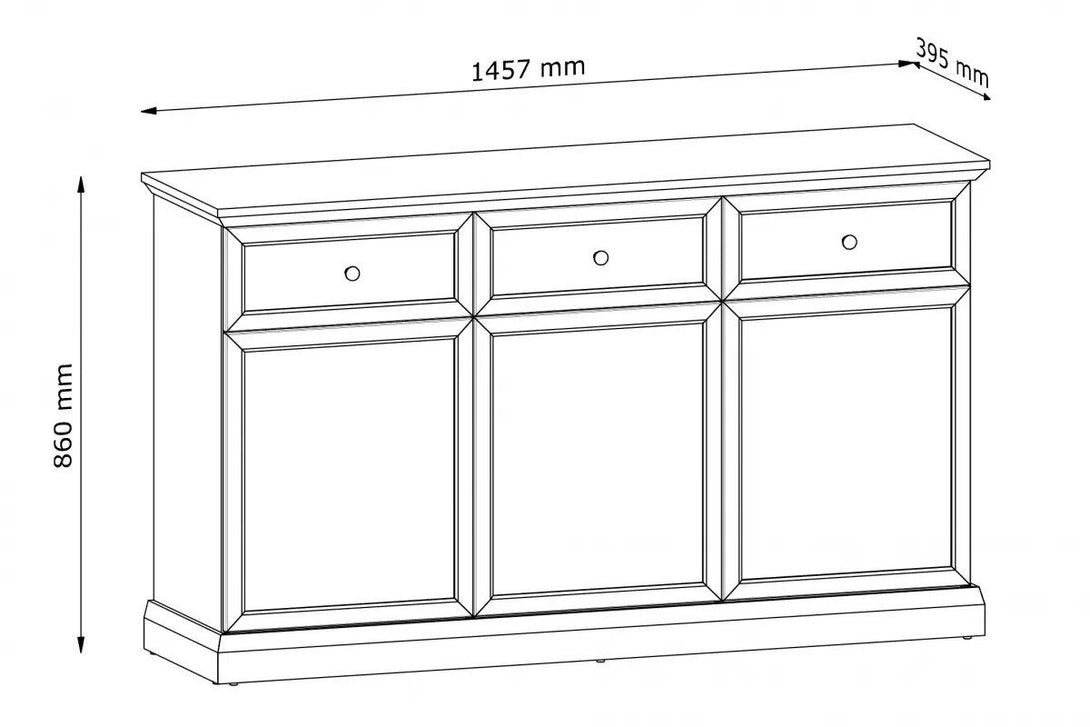 Kommode - Lucca - Elegante Aufbewahrungslösung für das Wohnzimmer. - Milaros Markt