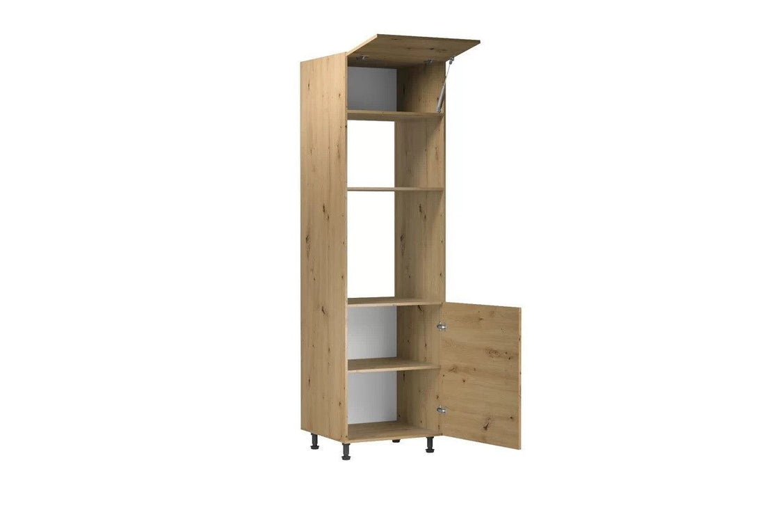 Mikrowellenumbauschrank 60 cm - Langen - EicheEffiziente Integration Ihrer Mikrowelle. - Milaros Markt