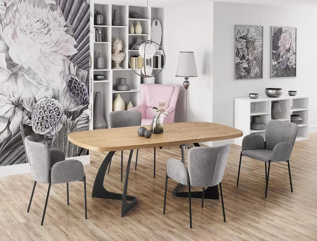 Esstisch - VELDON - Schlichtes und elegantes Design mit einfachem Klappmechanismus. - Milaros Markt