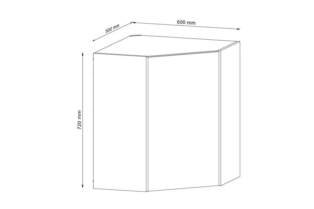 Eckhängeschrank 60 cm - Langen - Praktischer Eckhängeschrank für optimalen Stauraum. - Milaros Markt
