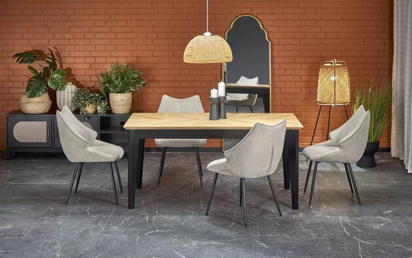Esstisch - Edmondo - Schlichtes Design für moderne Räume mit Klappmöglichkeit. - Milaros Markt