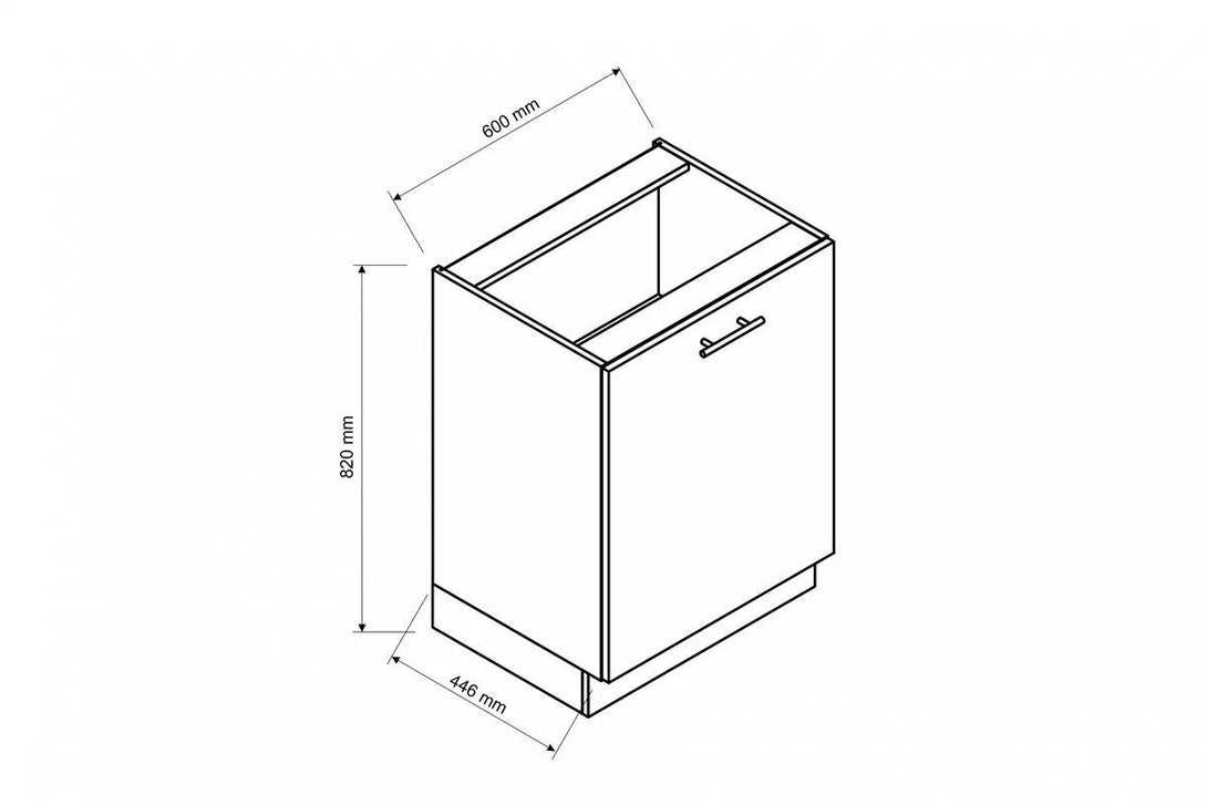 Unterschrank 60 cm  - Mina - Hervorragender Unterschrank für die perfekte Küchenorganisation. - Milaros Markt