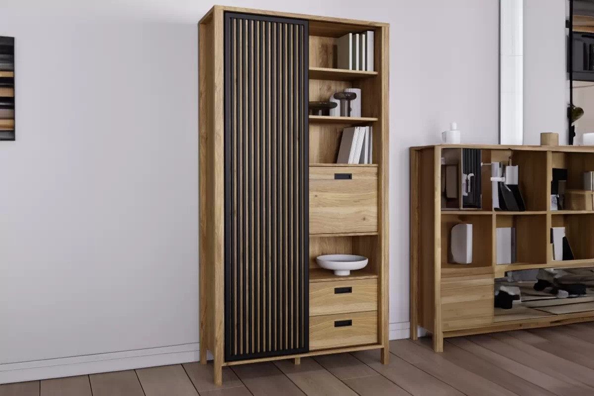 Bücherregal - Jytana - Zeitloser in Holzoptik für klassischen Wohnstil. - Milaros Markt