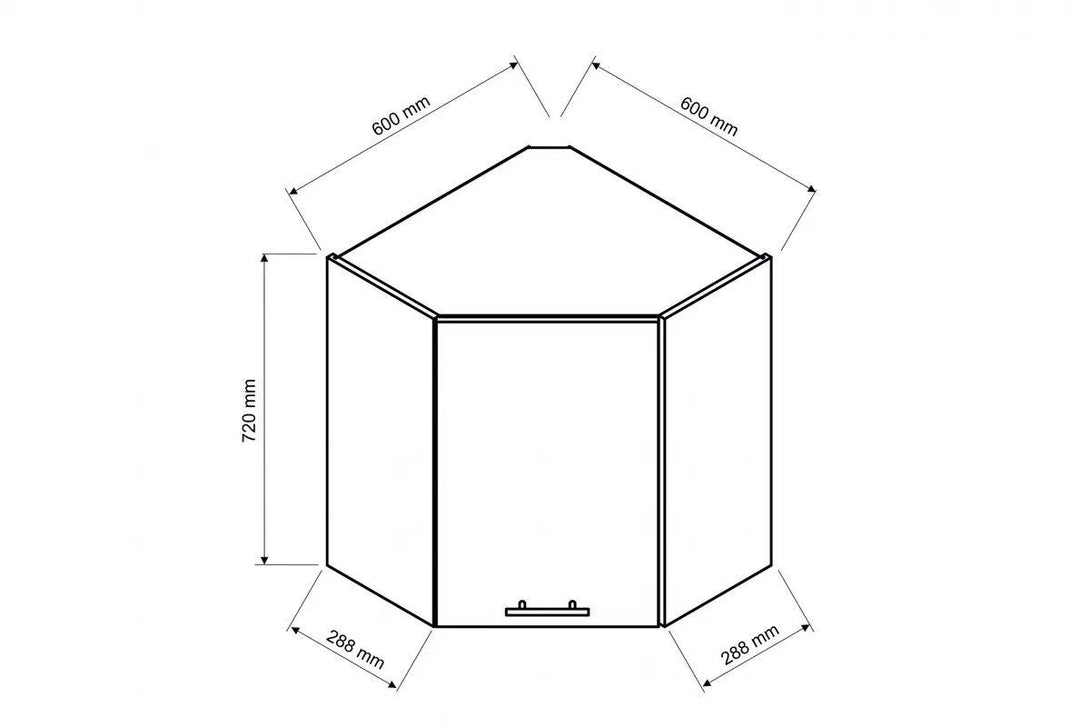 Eckhängeschrank 60 cm - Mina - Eleganter für stilvolle Küchenecken. - Milaros Markt