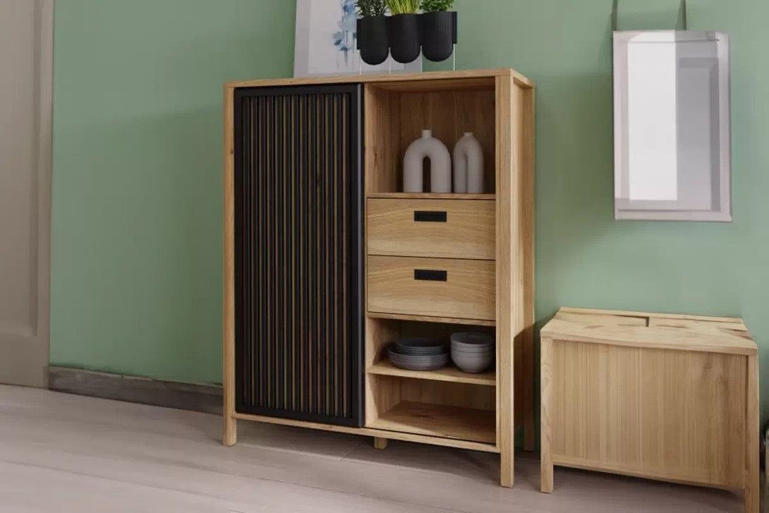 Kommode - Jytana - Zeitloser in Holzoptik für klassischen Wohnstil. - Milaros Markt