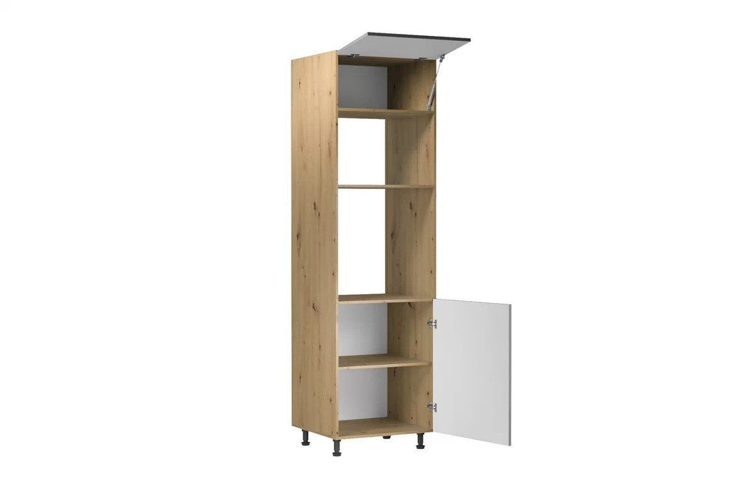 Mikrowellenumbauschrank 60 cm - Langen - EicheEffiziente Integration Ihrer Mikrowelle. - Milaros Markt