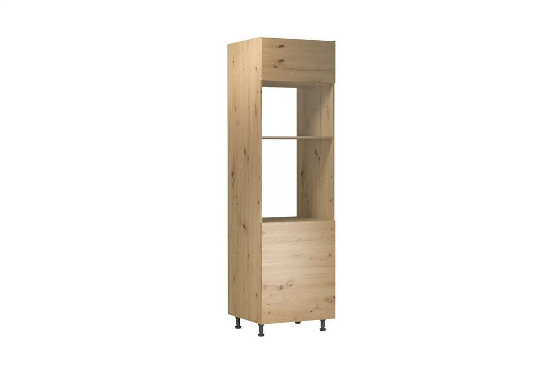 Mikrowellenumbauschrank 60 cm - Langen - EicheEffiziente Integration Ihrer Mikrowelle. - Milaros Markt