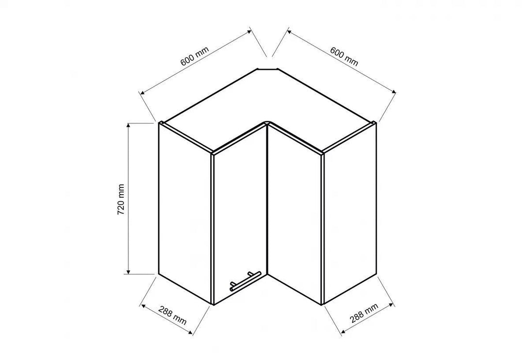 Eckhängeschrank - Katrin - Moderne Lösung für die Küchenecke. - Milaros Markt