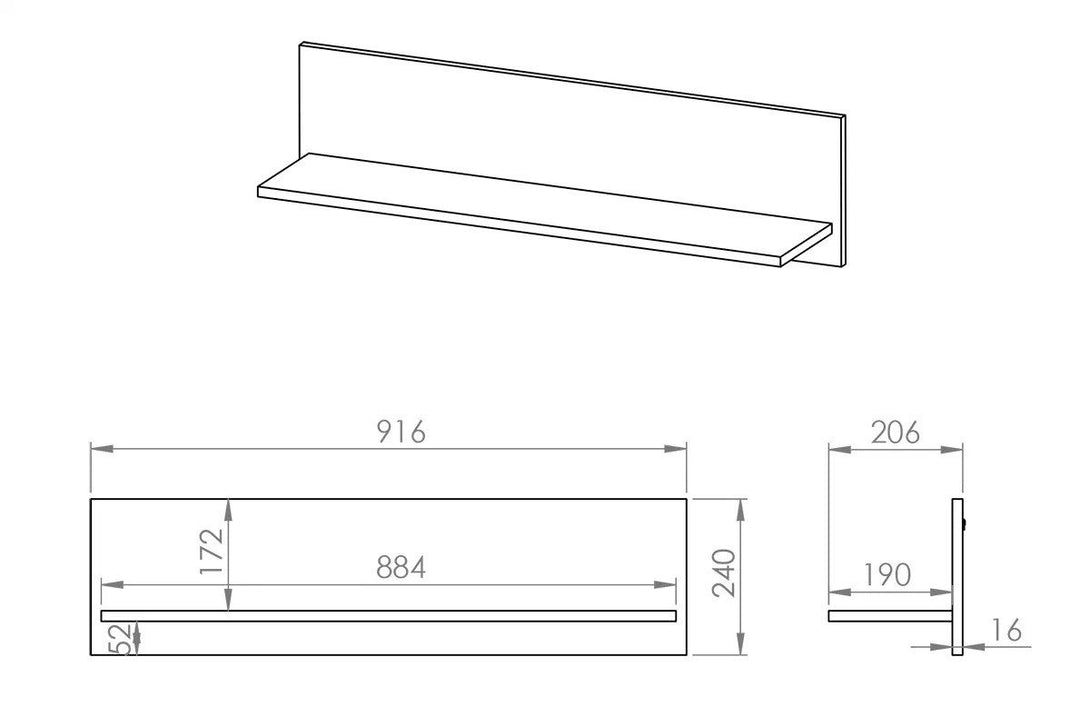 Hängeregal - Kawana - Hochwertiges für Bücher und Deko. - Milaros Markt