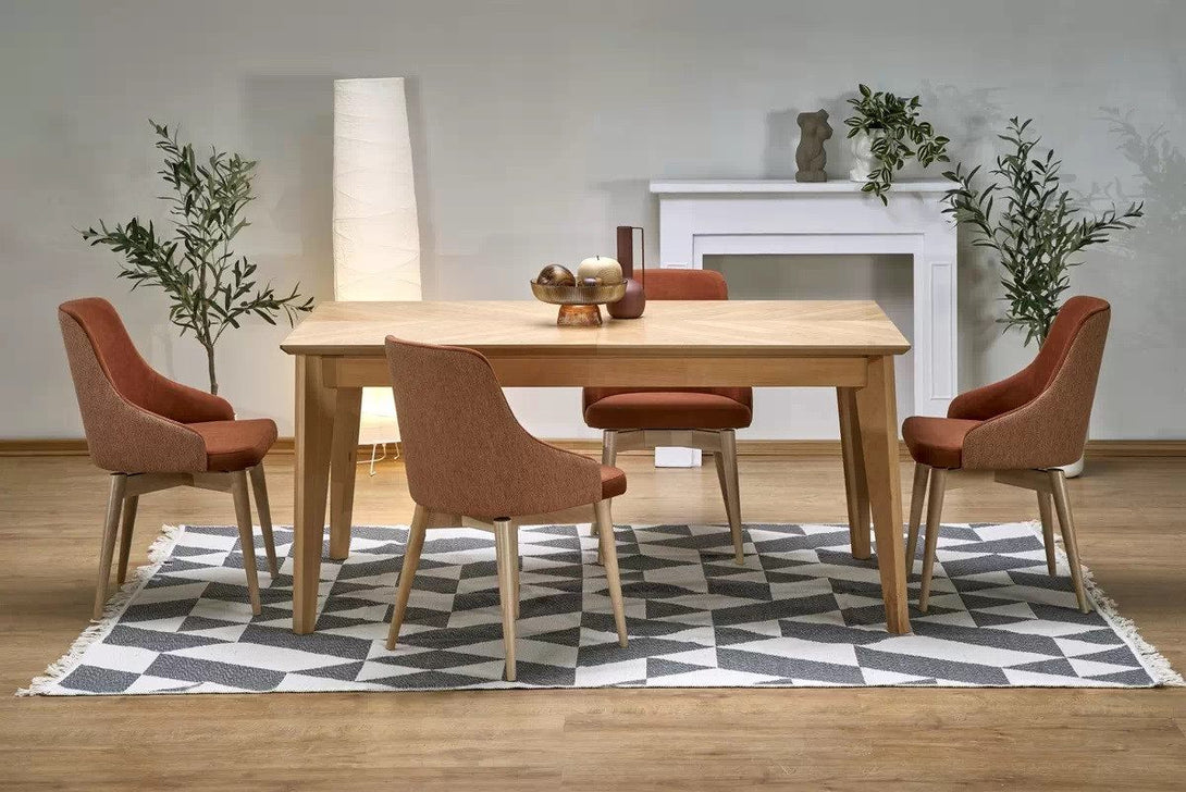 Esstisch - Edmondo - Schlichtes Design für moderne Räume mit Klappmöglichkeit. - Milaros Markt