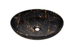 Badmöbel-Set BM106 - Luxor Black L - Schwarz/Geölte Eiche