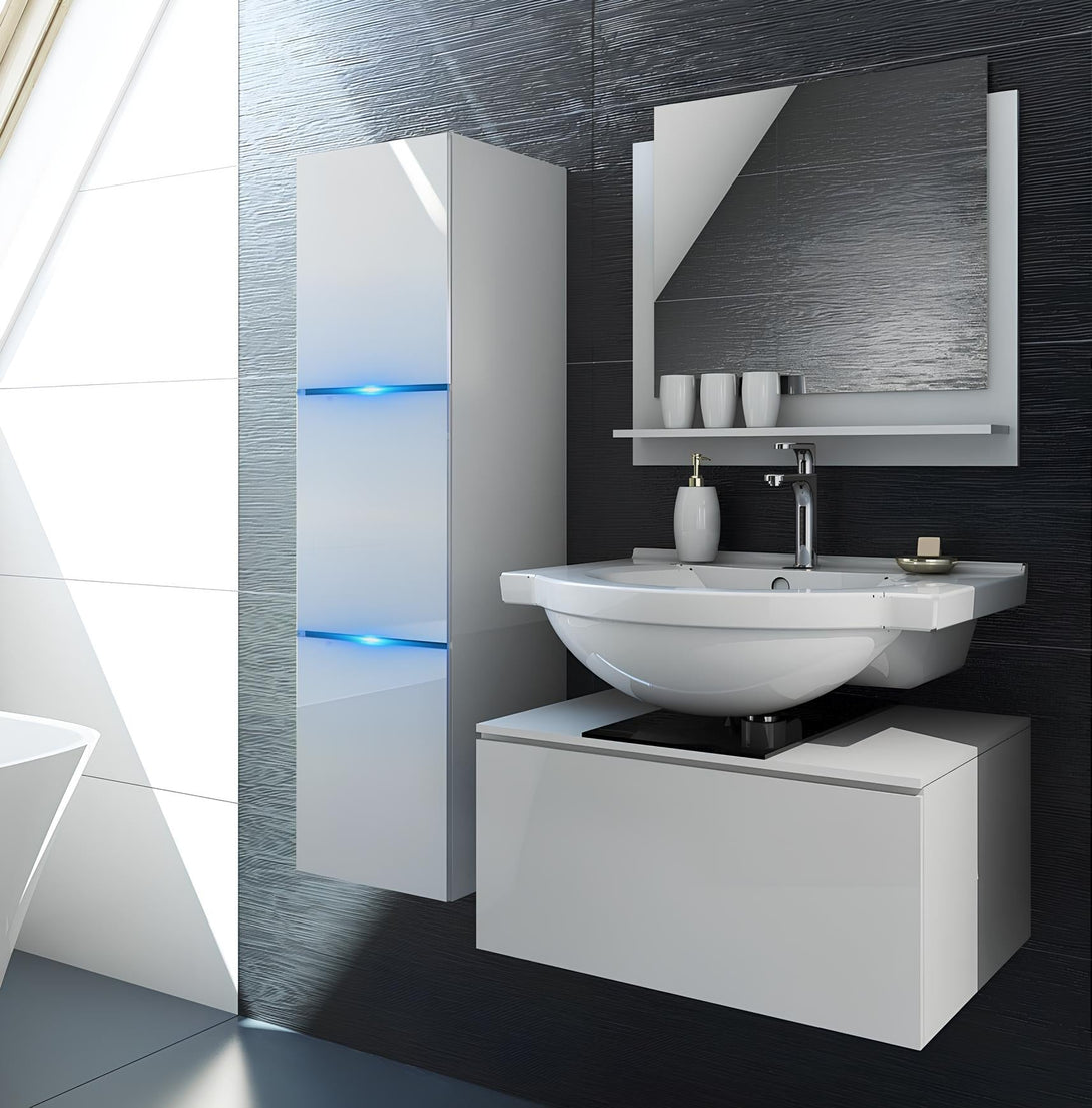 Badmöbel-Set Badezimmer Deluxe 2024/Hochwertige Materialien für stilvolle Badmöbel, (Komplett Set, 3-St., LUMIA) - Milaros Markt