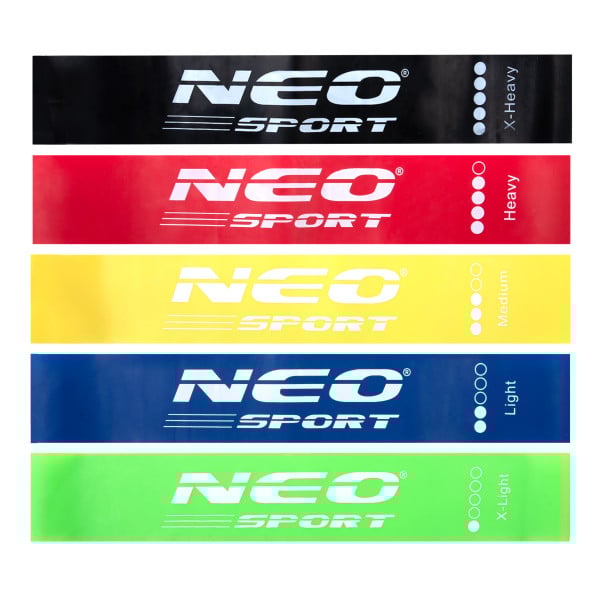Set mit 5 Trainingsbändern, Mini Bands Neo-Sport.