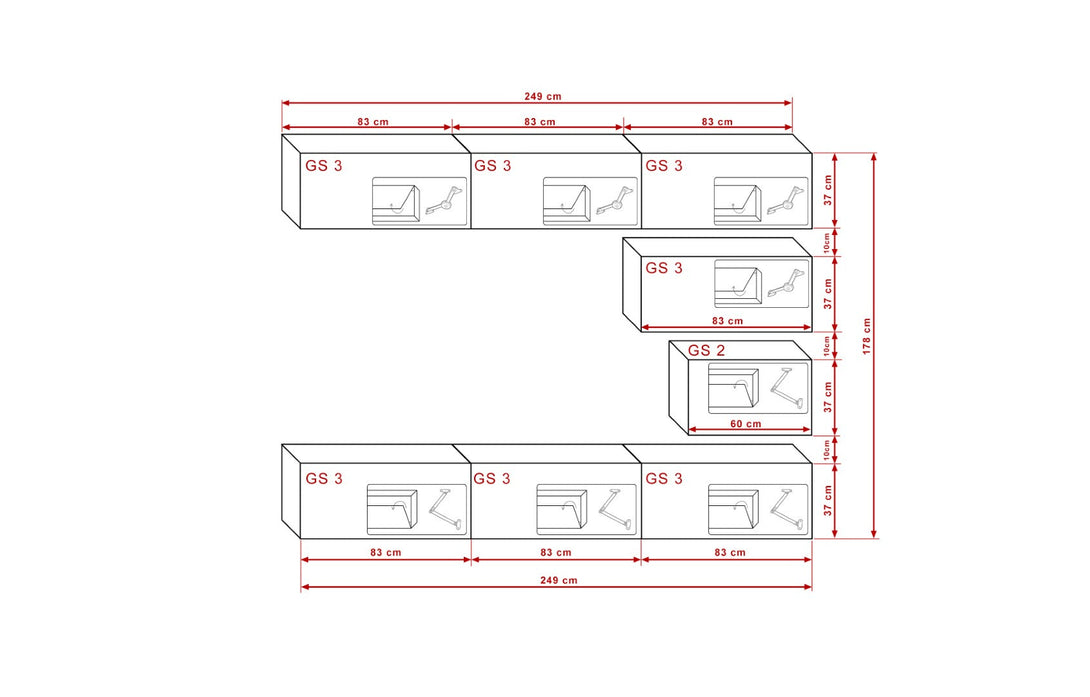 Wohnwand - Premium Material für dein Wohnzimmer - Elegantes Design - Qualität und Innovation - Milaros Markt