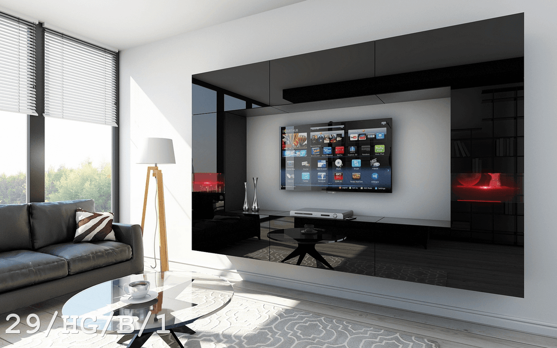 Wohnwand - Zeitgemäßes Design in Premium-Qualität - Premium-Qualität - Moderne Eleganz - Stimmungsvolle Beleuchtung - Milaros Markt