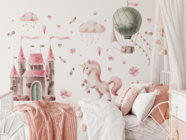 SET Aufkleber für Kinder Aquarell Märchenland.